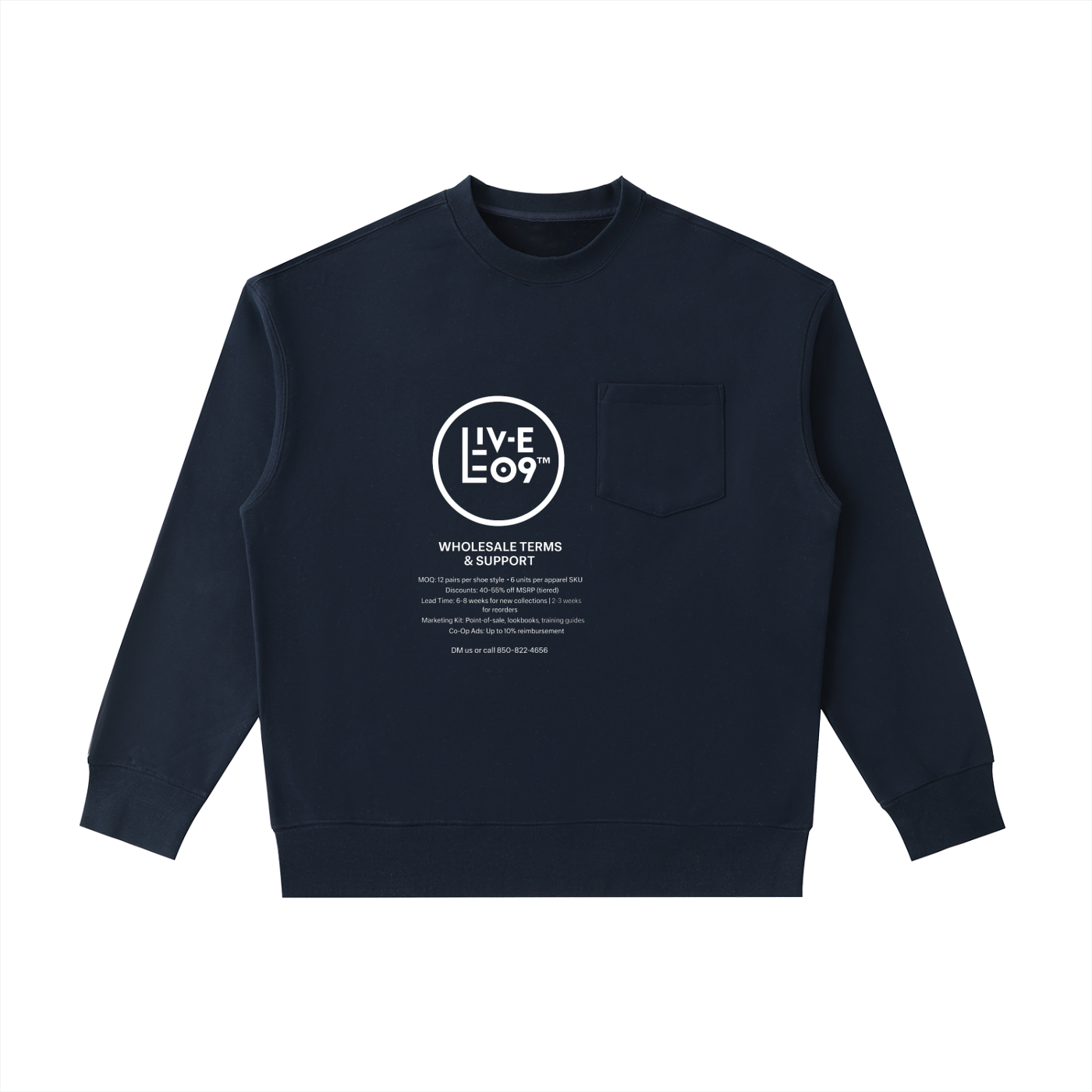 LIVELEO9 Heavyweight Patch Pocket Crewneck Sweatshirt | Men | Women | 380 GSM | 5 Colors |