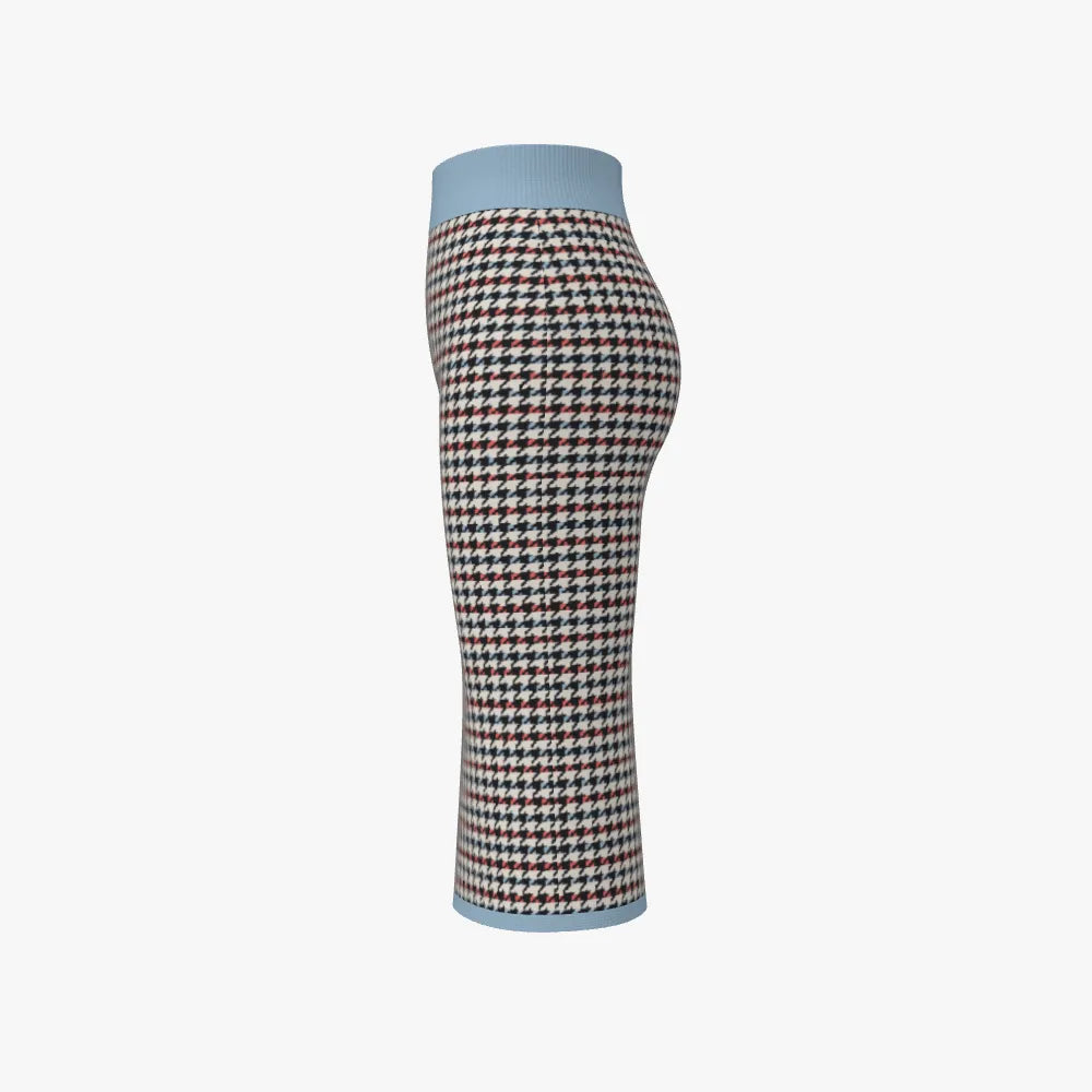 Women's Jacquard Pencil Skirt | 12 GG | Light Blue | Black | Orange | White | Yellow |