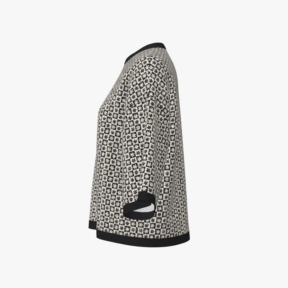 Women's Jacquard Over-sized Tee | 12 GG | Black | White |