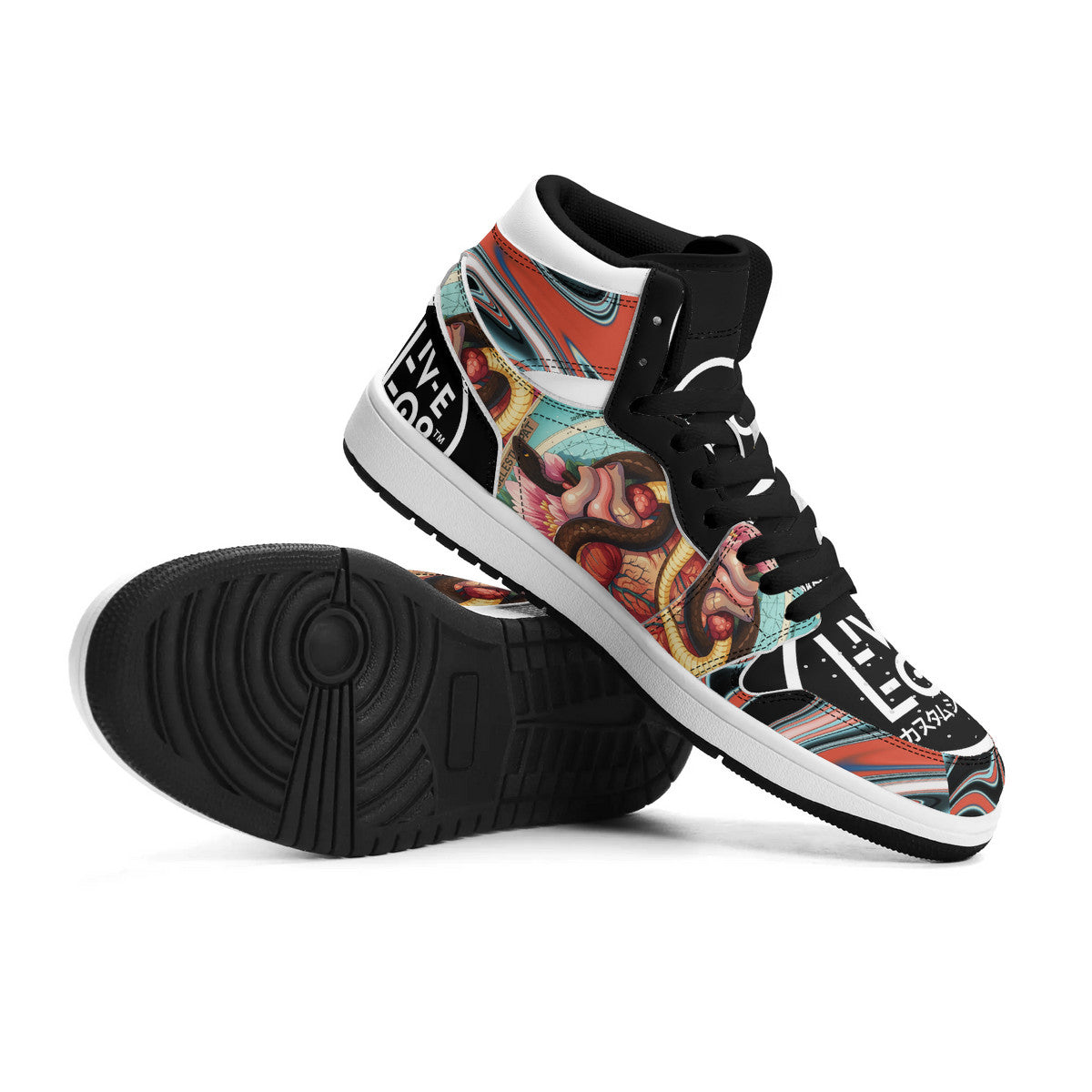 LIVELEO9 x AMIA High Top Mirage 4 | Adult | Black | Vegan Collection |
