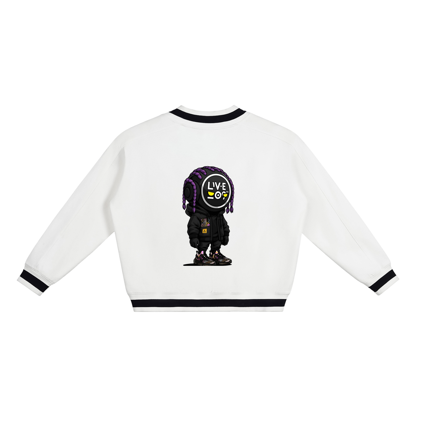 LIVELEO9 V-Neck Varsity Boxy Sweatshirt | Men | Women | 380 GSM |