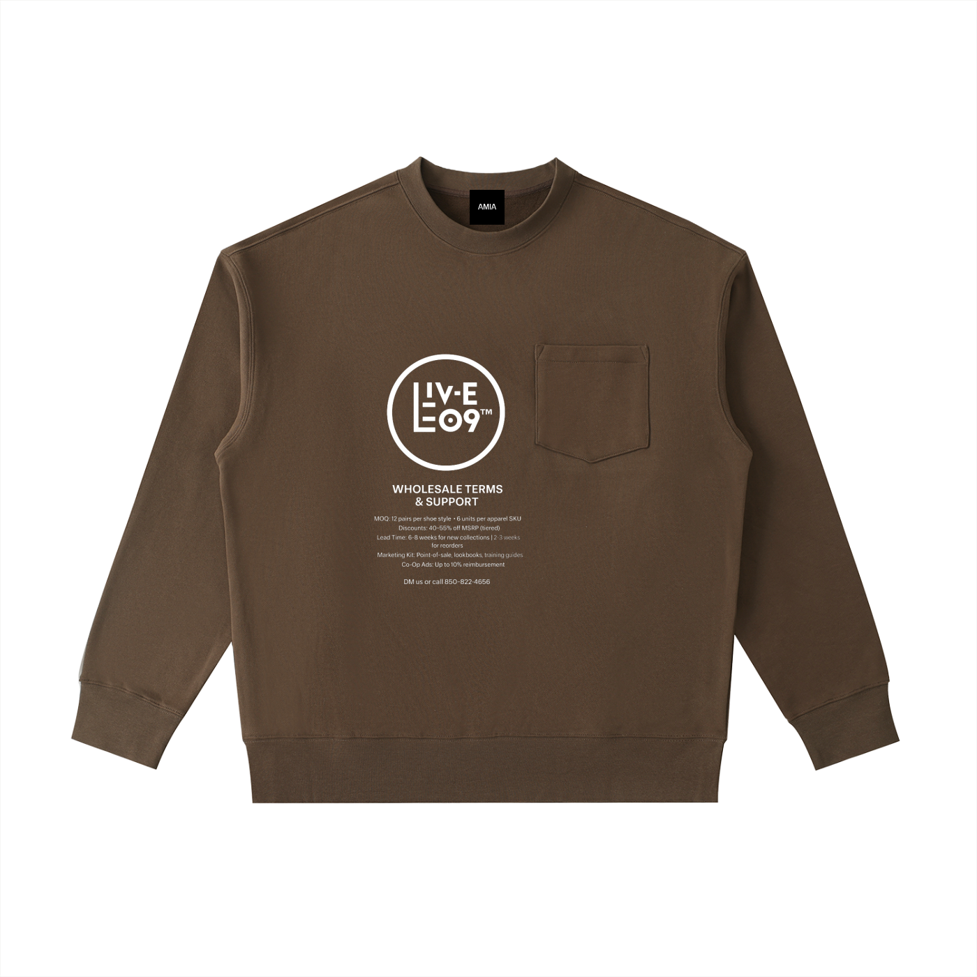 LIVELEO9 Heavyweight Patch Pocket Crewneck Sweatshirt | Men | Women | 380 GSM | 5 Colors |