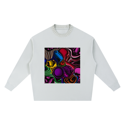 LIVELEO9 Knitted Round Neck Oversize Sweatshirt | Men | Women | 290 GSM |