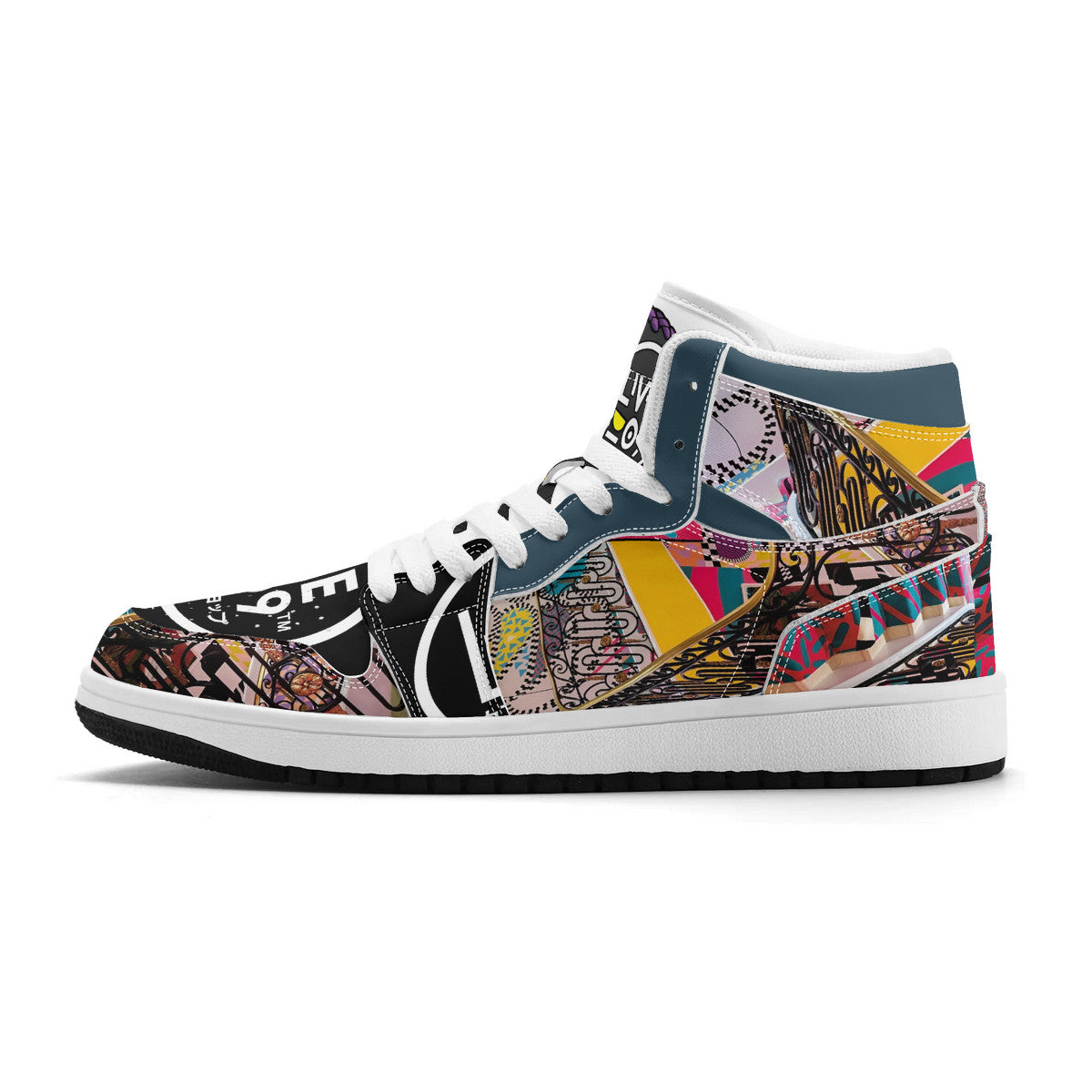 LIVELEO9 x AMIA High Top Mirage 2 | Adult | Logo Edition | White Laces | Vegan Collection |