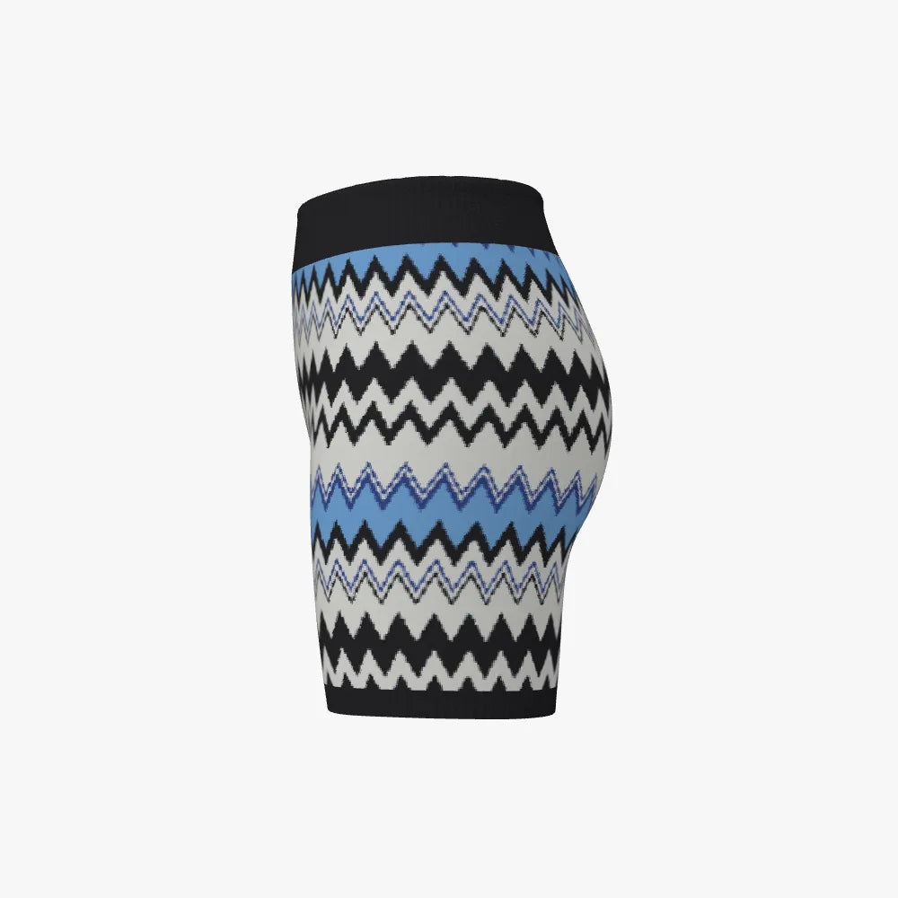 Women's Jacquard Biker Shorts | 12 GG | Light Blue | Grey | Electric Blue | Navy |