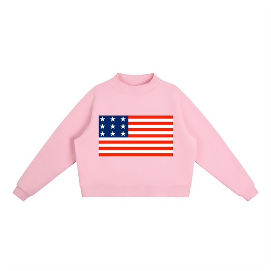 LIVELEO9 Essential Fleece Mid-Neck Crew Sweatshirt | Women | 350 GSM | 6 Colors |