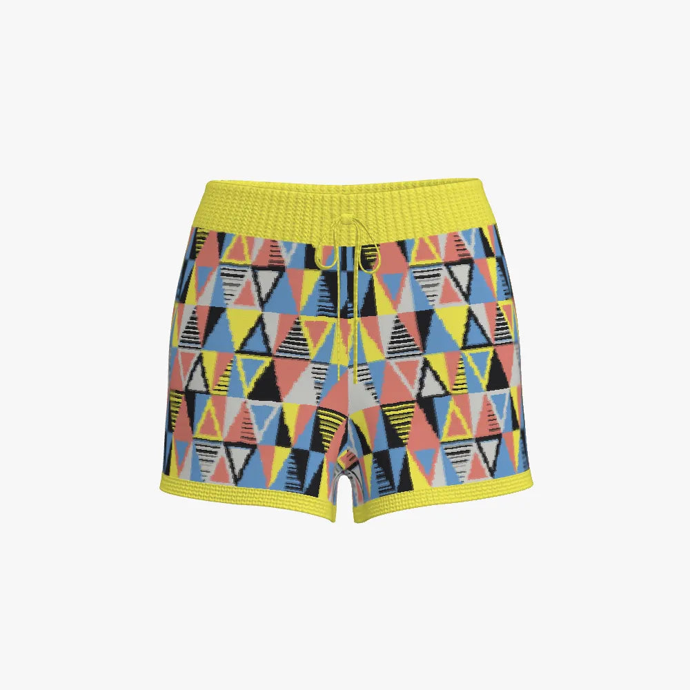 Women's Jacquard Shorts | 12 GG | Yellow | White | Black | Blue | Orange |