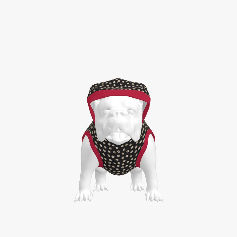 LIVELEO9 Dog Hoodie | 12 GG | Red | Black | Red | White |