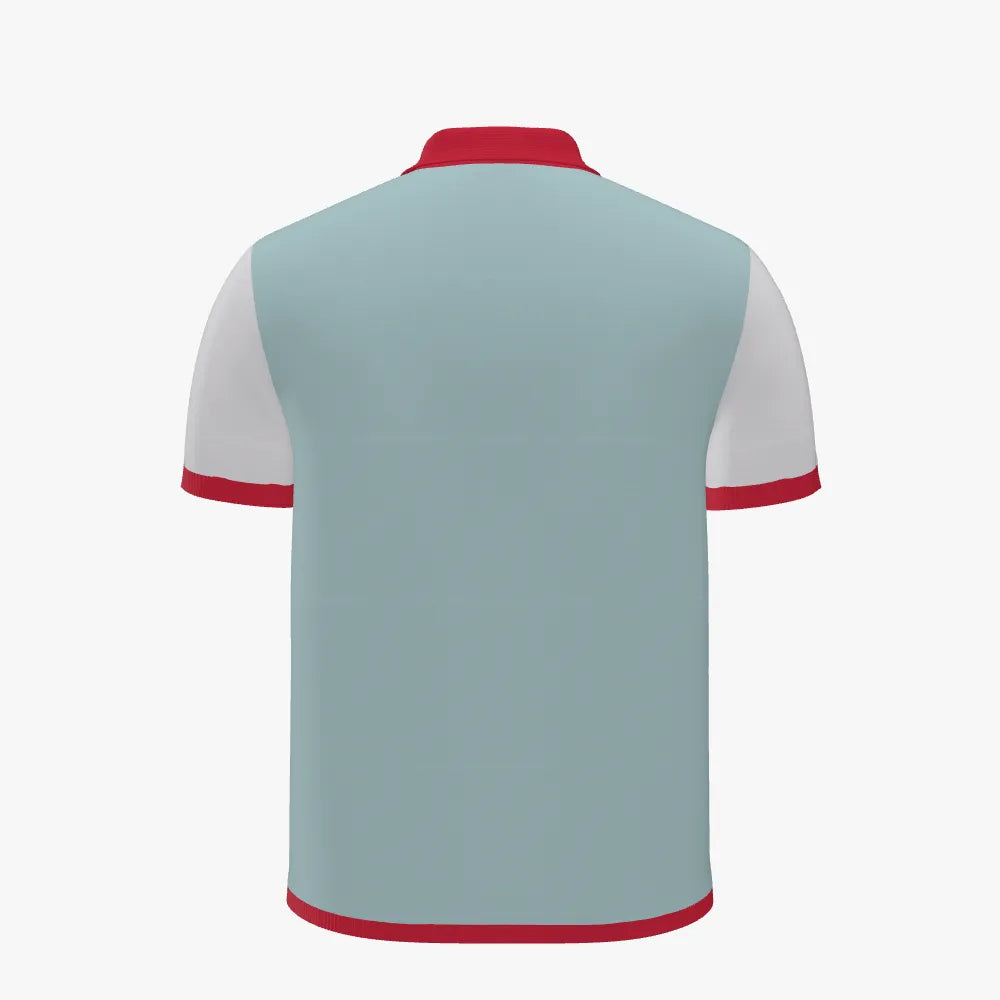 Men's Jacquard Short Sleeve Polo | 12 GG | Light Blue | Red | White |