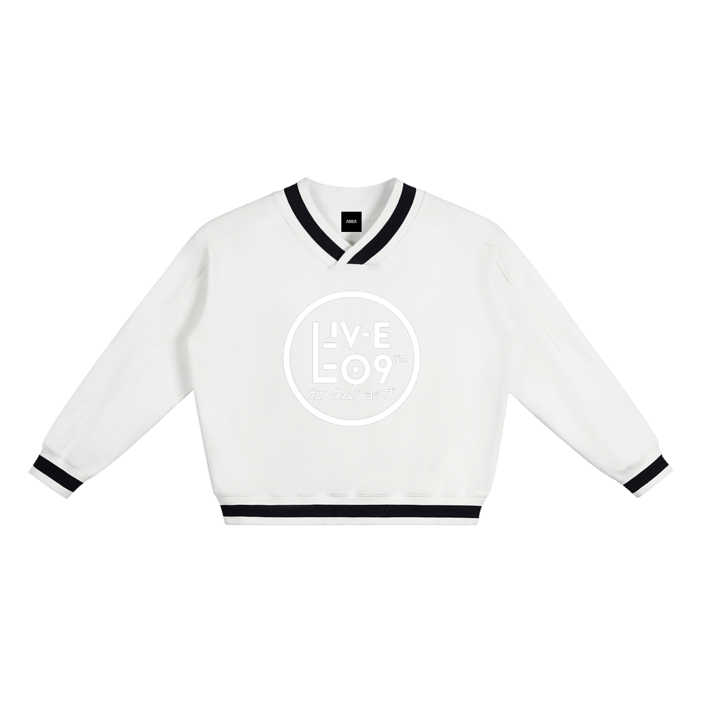 LIVELEO9 V-Neck Varsity Boxy Sweatshirt | Men | Women | 380 GSM |