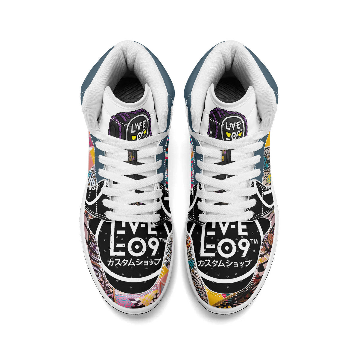 LIVELEO9 x AMIA High Top Mirage 2 | Adult | Logo Edition | White Laces | Vegan Collection |