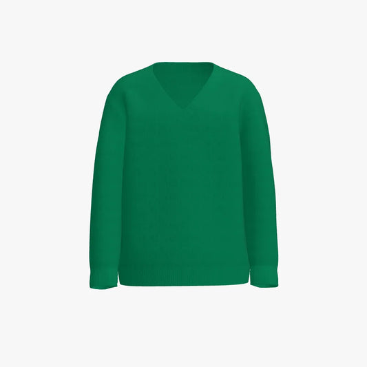 Kid's Jacquard V Neck Pullover | 12 GG |Pointelle | Gold |