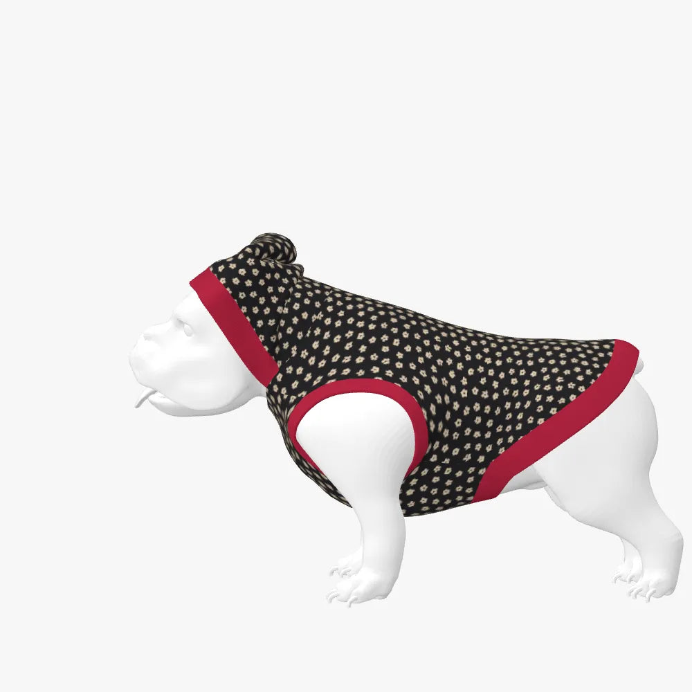 LIVELEO9 Dog Hoodie | 12 GG | Red | Black | Red | White |