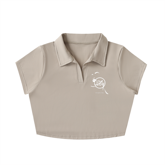 LIVELEO9 V-Neck Lapel Crop Top | Women | 3 Colors |