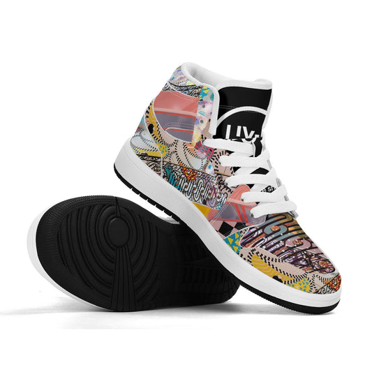 LIVELEO9 x AMIA High Top Mirage | Kids | White | Vegan Collection |