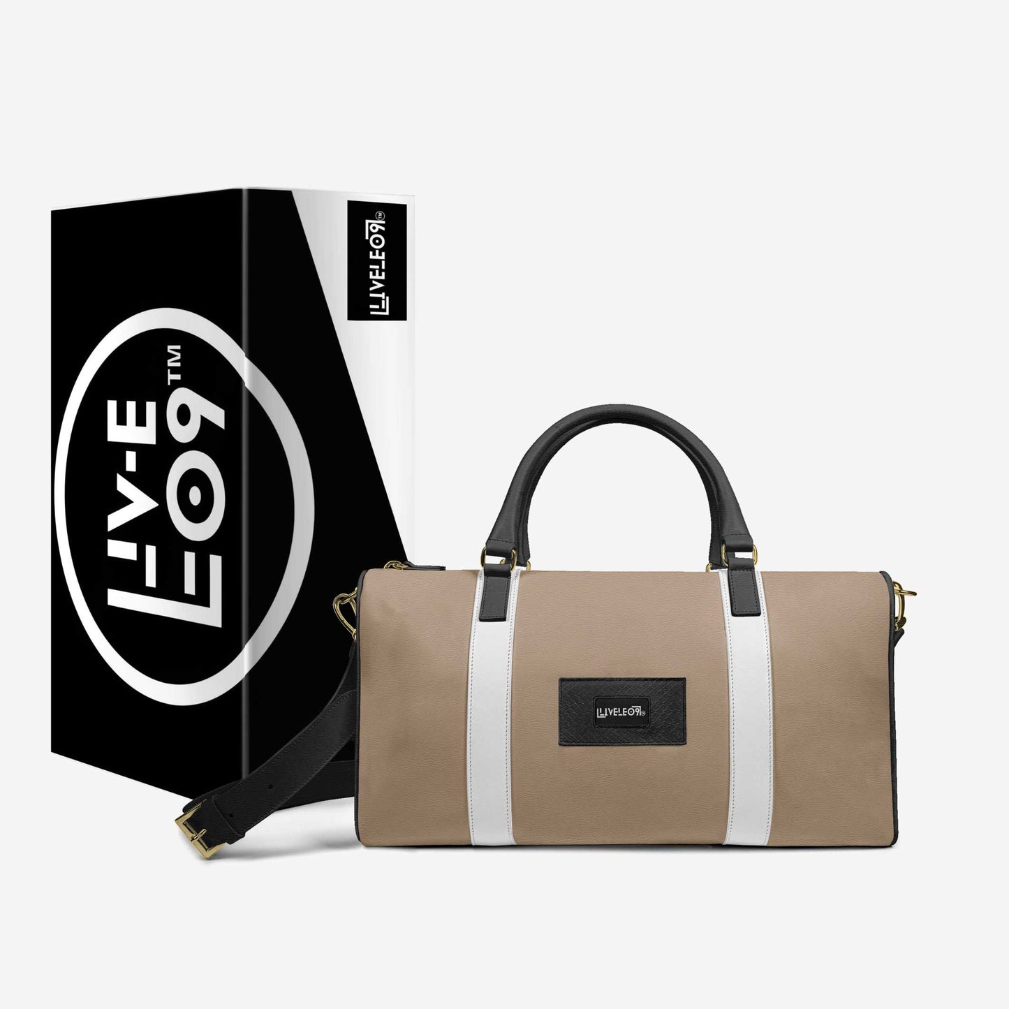 LIVELEO9 Duffel Bag | Brown | Black | White |