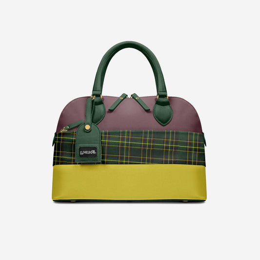 LIVELEO9 Patchwork Chic Bucket Bag | Forrest Green | Yellow | Beaudoux |