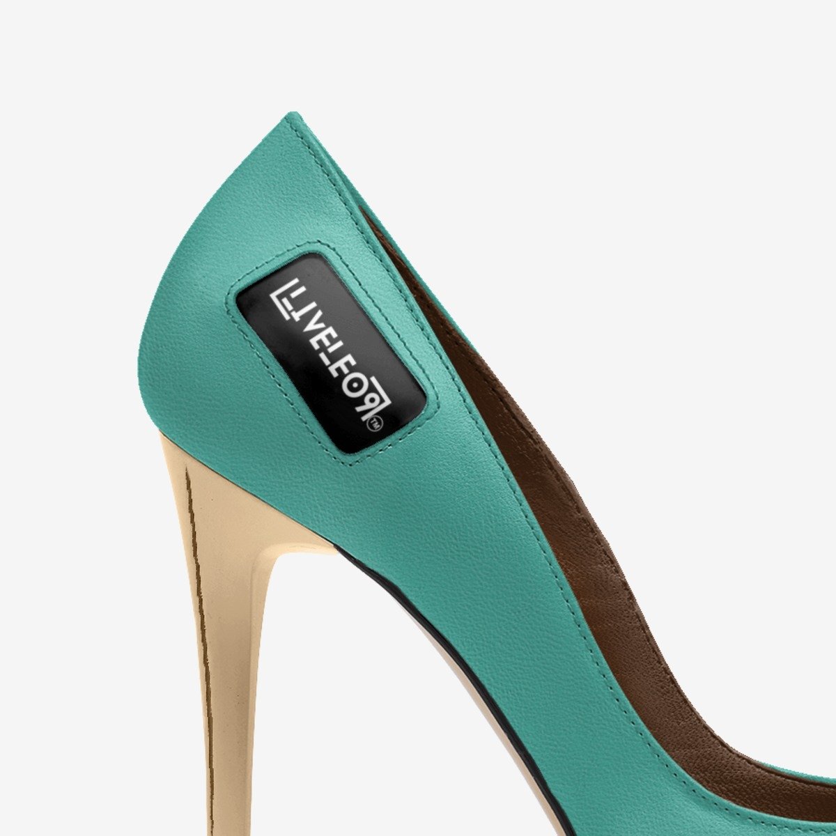 LIVELEO9 Gold Heel  | Turquoise | Gold | Brown |