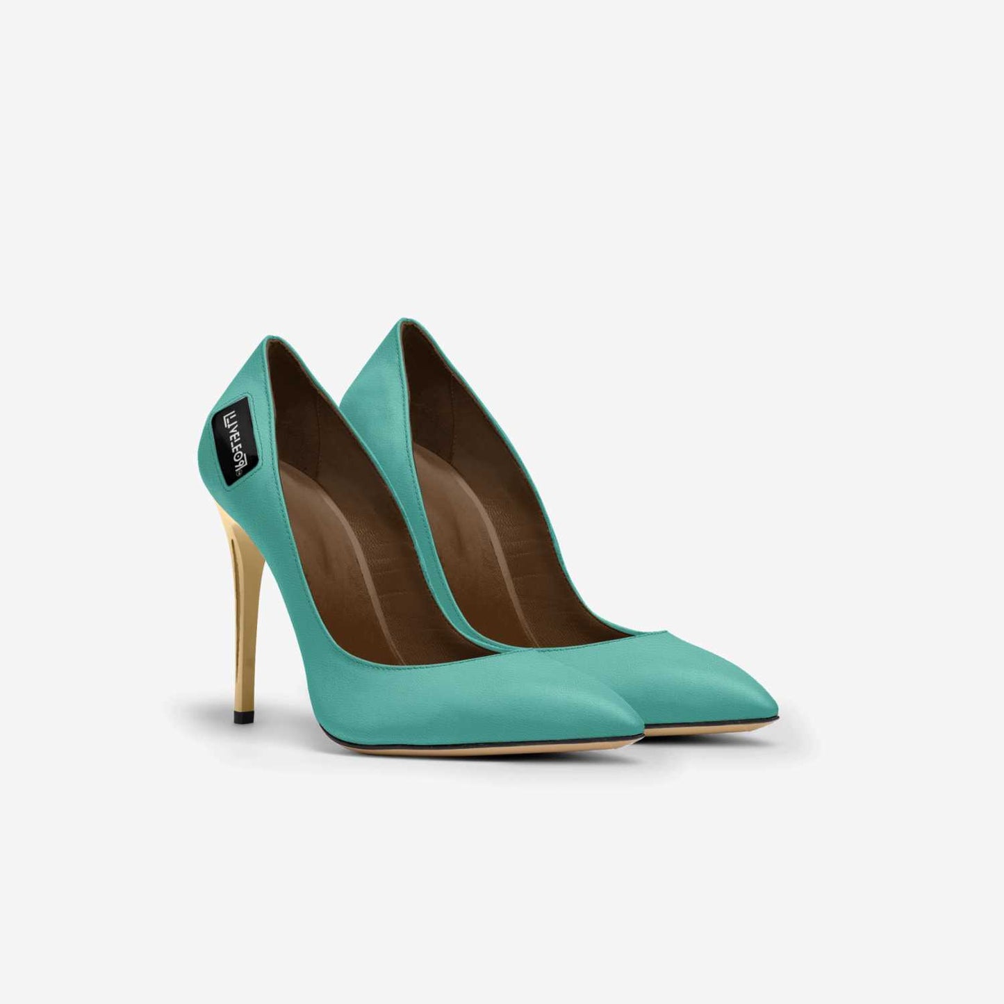 LIVELEO9 Gold Heel  | Turquoise | Gold | Brown |