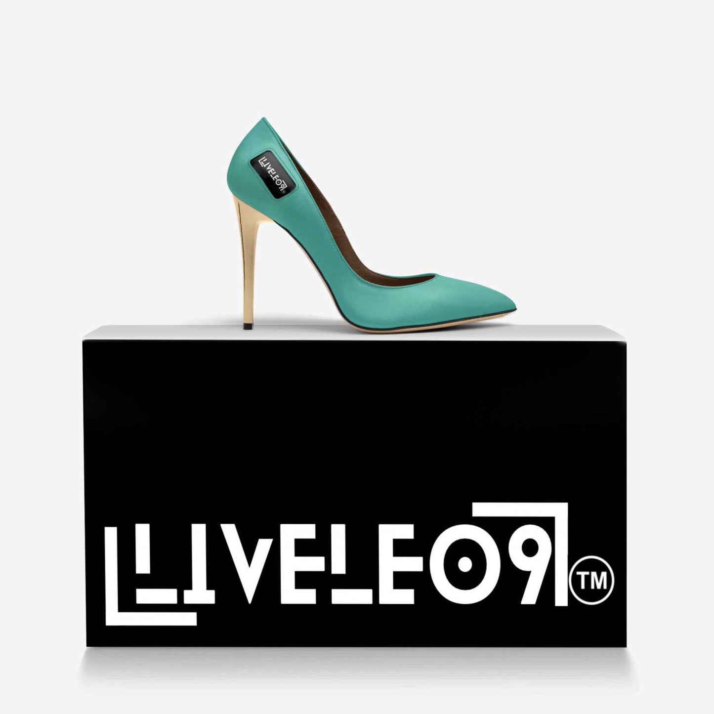 LIVELEO9 Gold Heel  | Turquoise | Gold | Brown |