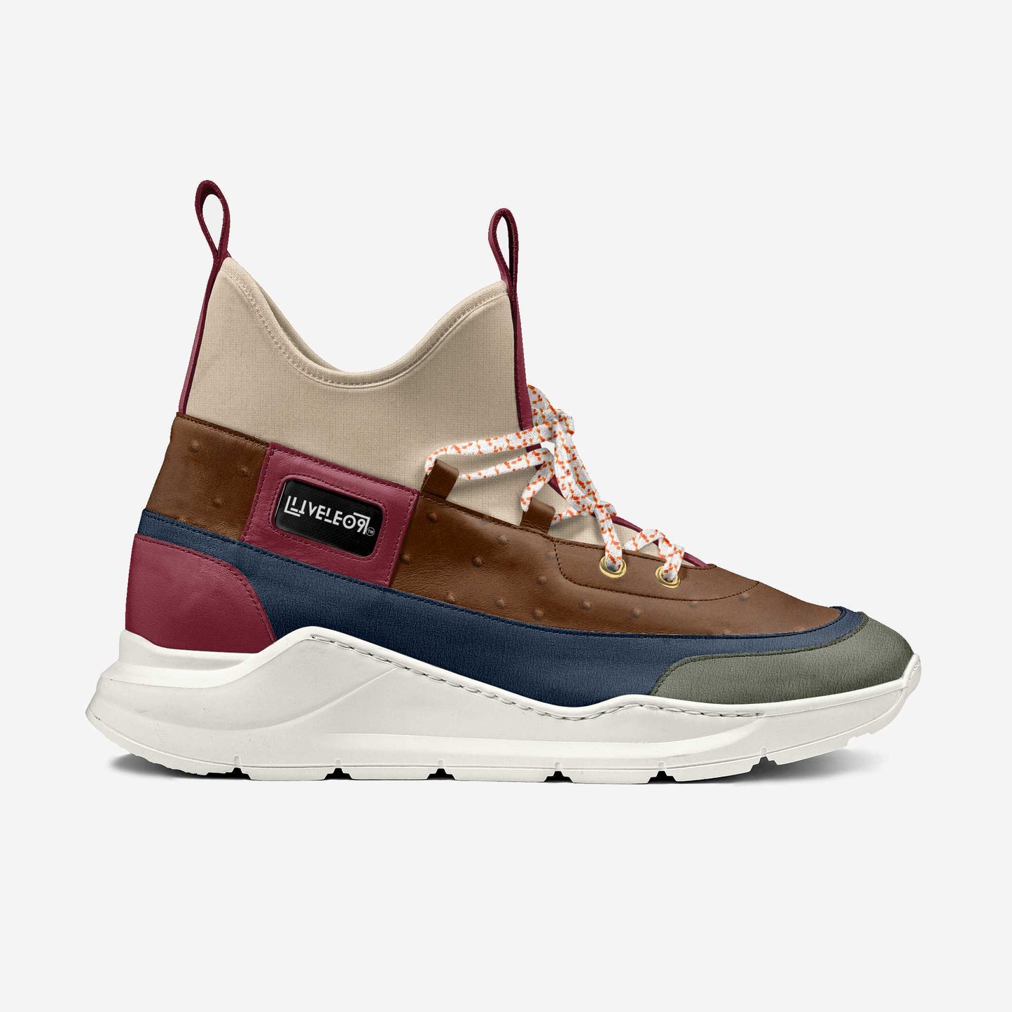LIVELEO9 Signature Sock Sneaker | Brown | Red | Navy | Olive |