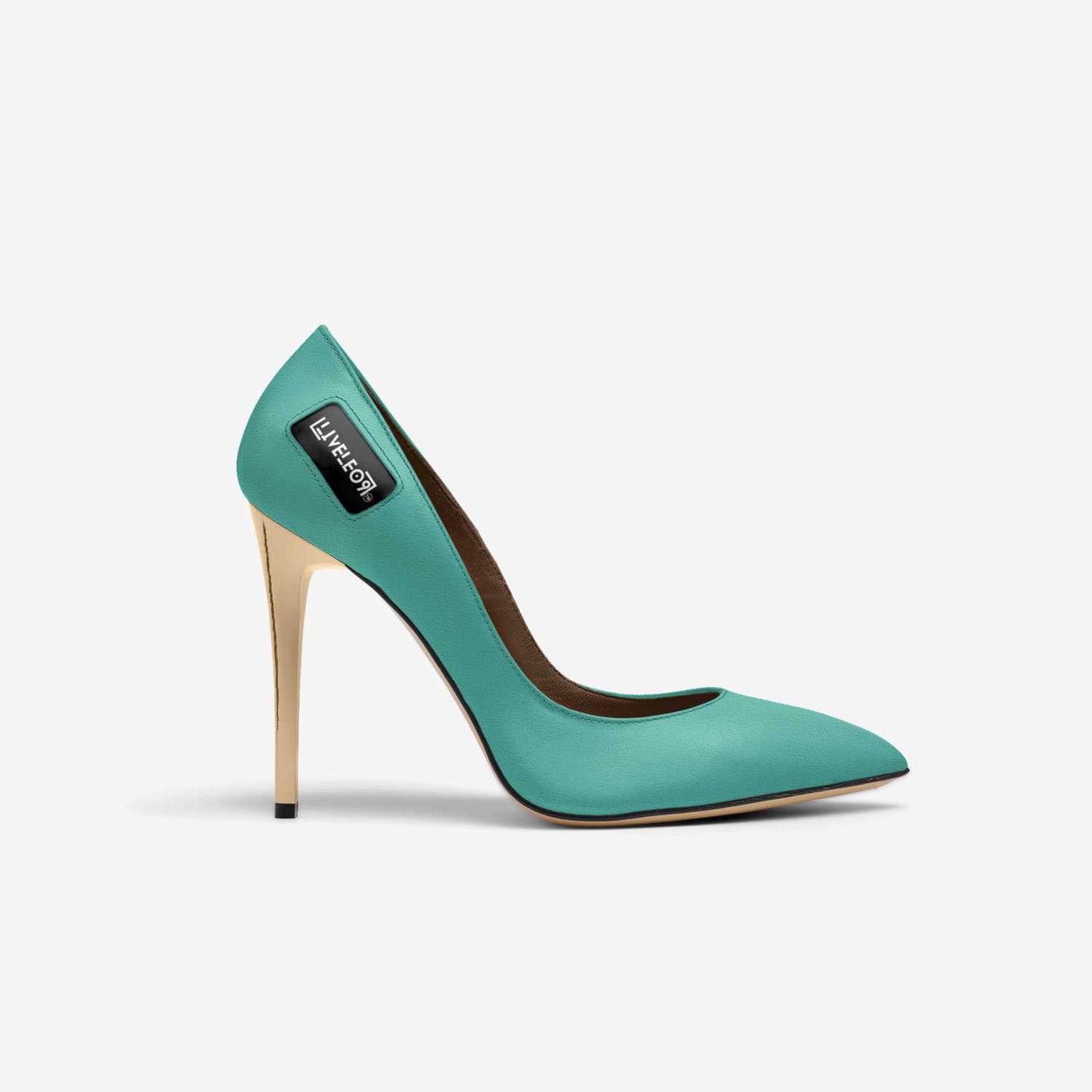 LIVELEO9 Gold Heel  | Turquoise | Gold | Brown |