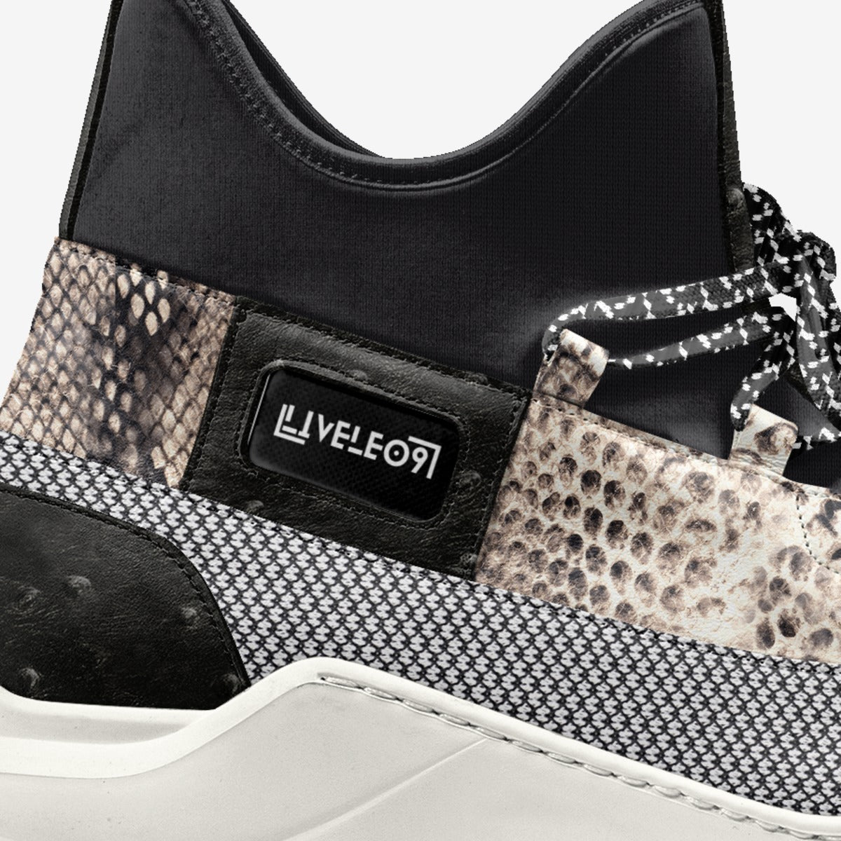 LIVELEO9 Sock Sneaker | Black | White | Snake Skin | Hounds Tooth |