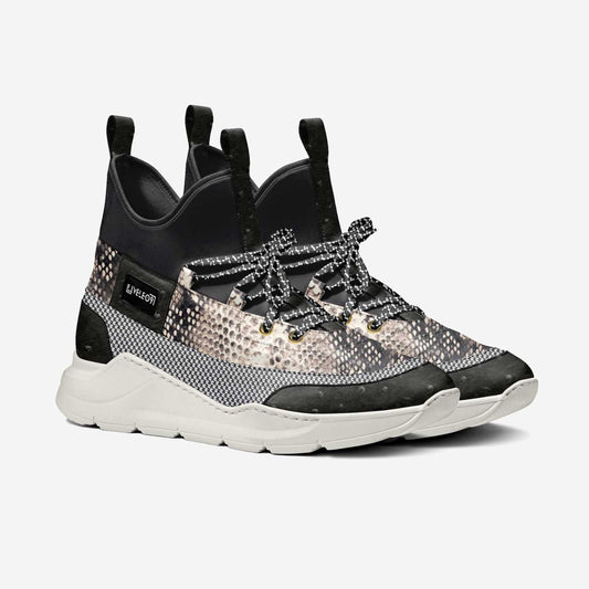 LIVELEO9 Sock Sneaker | Black | White | Snake Skin | Hounds Tooth |