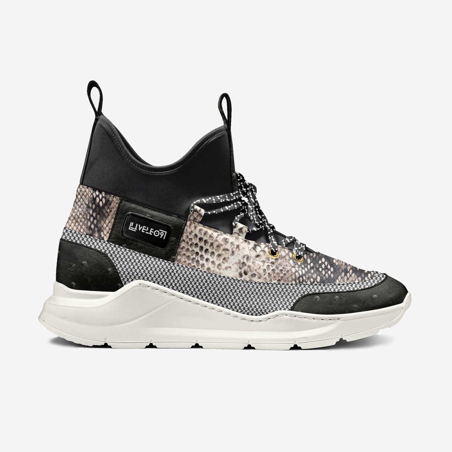 LIVELEO9 Sock Sneaker | Black | White | Snake Skin | Hounds Tooth |
