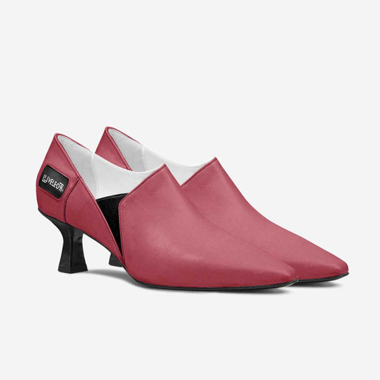 LIVELEO9 D'Orsay Kitten Heel | Red | Black |