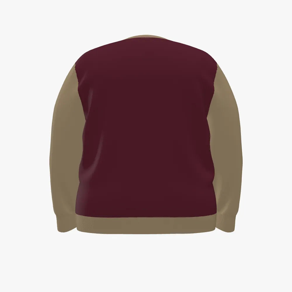 Women's Jacquard Crew Neck Pullover | Curve | 12 GG | Maroon | Navy | Gold |