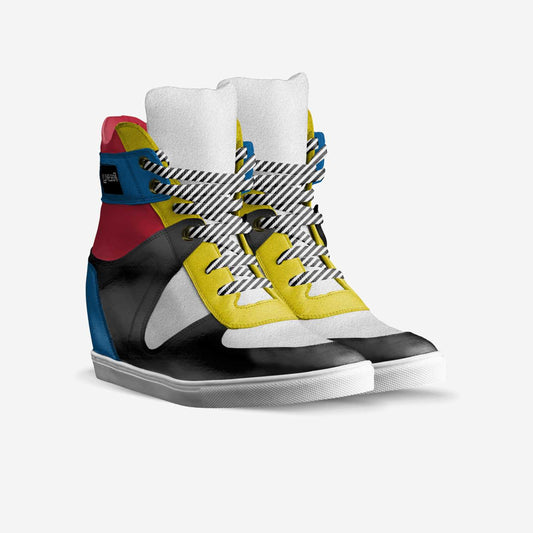 LIVELEO9 Wedge Heel Sneaker Shoe | Red | Black | Blue | Yellow |
