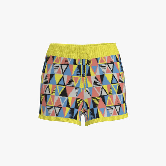 Women's Jacquard Shorts | 12 GG | Yellow | White | Black | Blue | Orange |