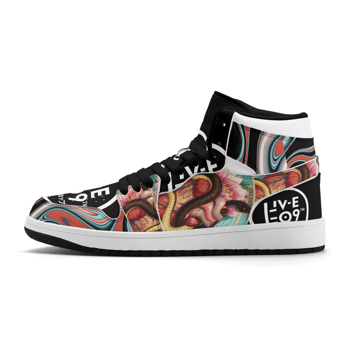 LIVELEO9 x AMIA High Top Mirage 4 | Adult | Black | Vegan Collection |