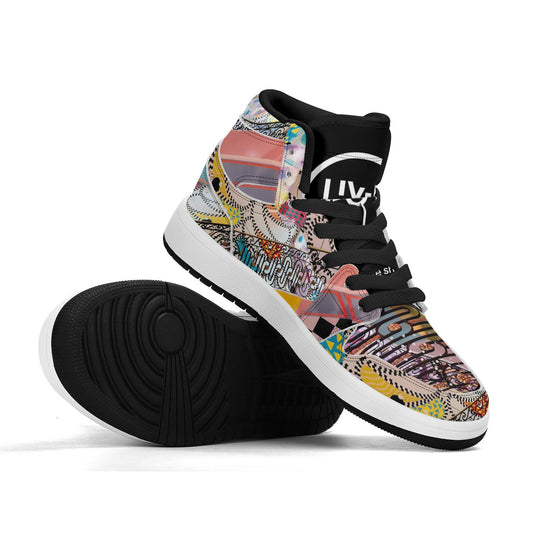 LIVELEO9 x AMIA  High Top Mirage | Kids | Black | Vegan Collection |