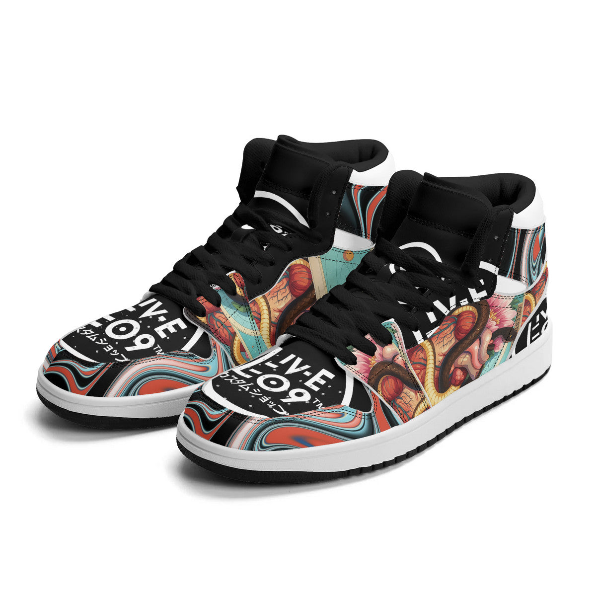 LIVELEO9 x AMIA High Top Mirage 4 | Adult | Black | Vegan Collection |